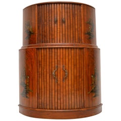 Art Deco Walnut and Chinoiserie Cocktail Cabinet