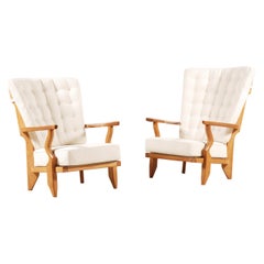 Guillerme and Chambron, Pair of "Grand Repos" Armchairs for Votre Maison, 1960