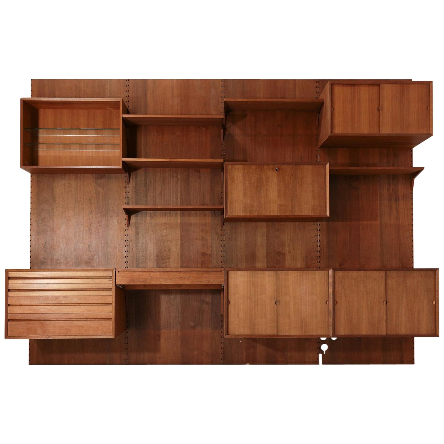 Poul Cadovius Midcentury Storage Wall Unit Bookcase and Desk