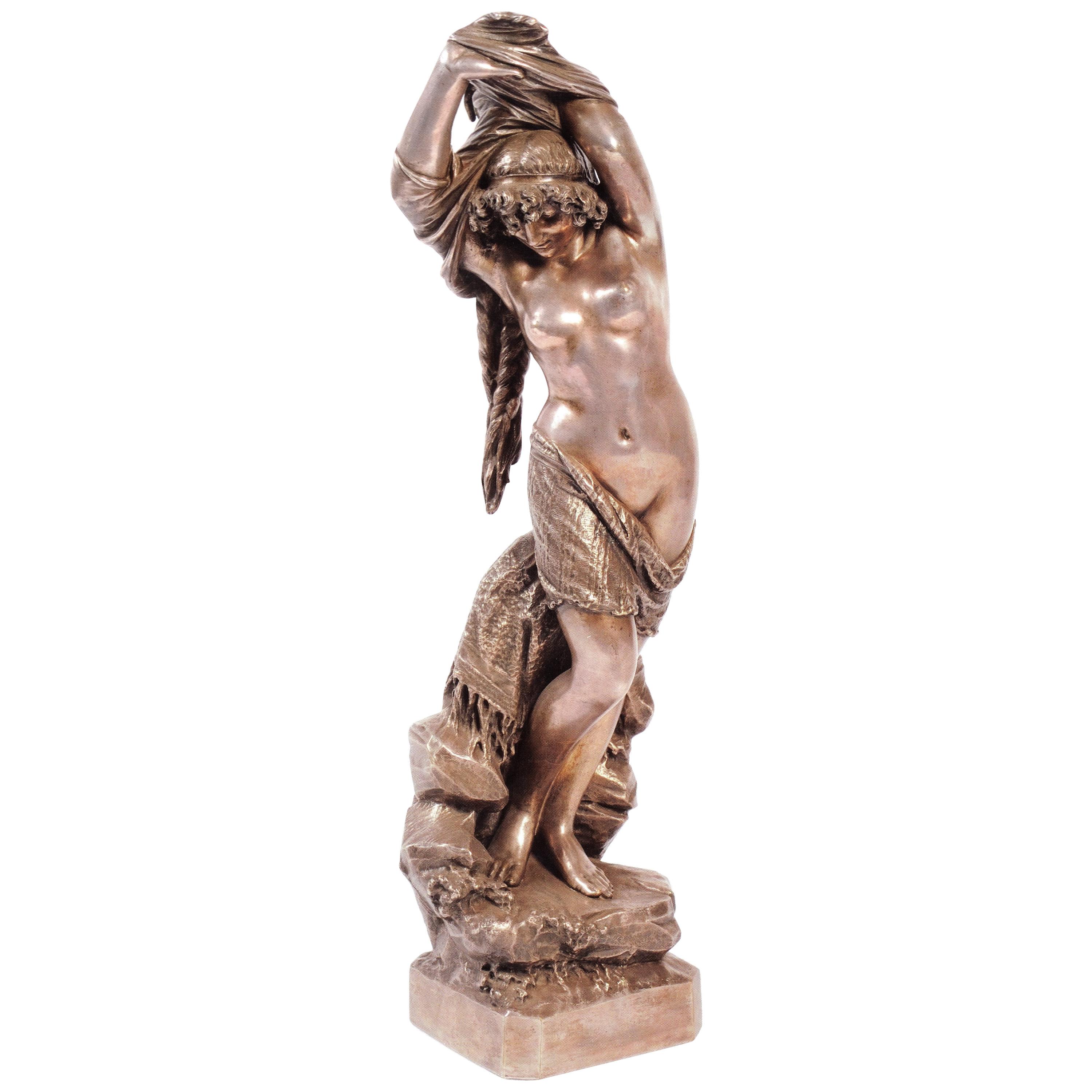 Antike Odalisken-Skulptur aus Bronze von Giuseppe Salvi im Angebot