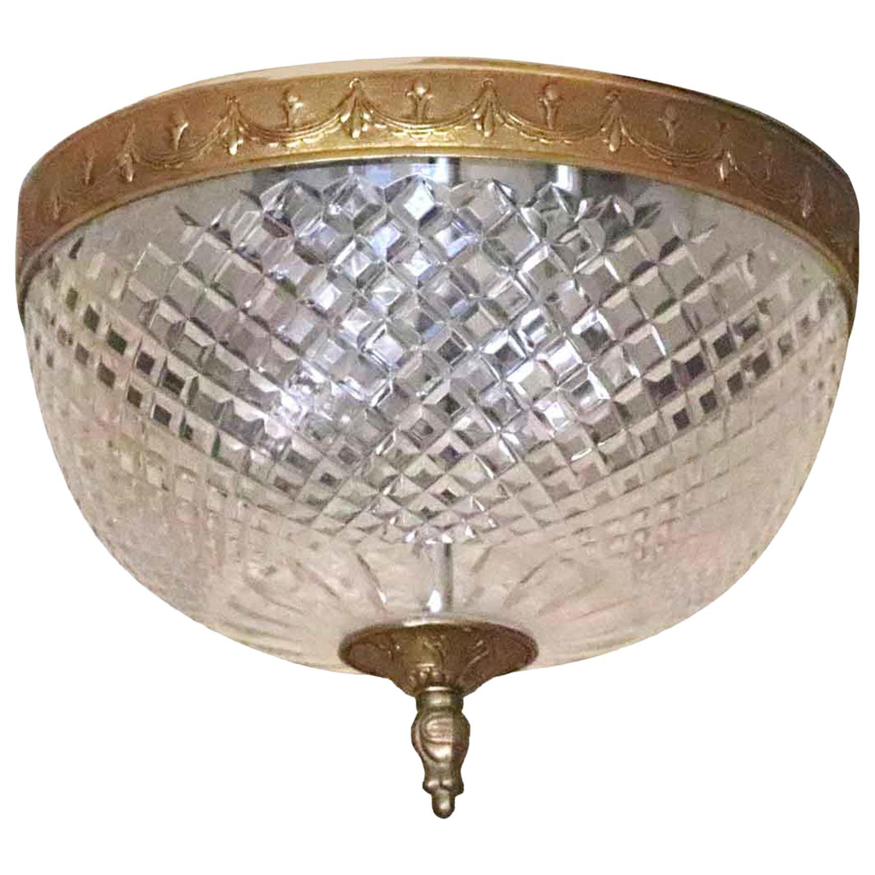 Waldorf Astoria Hotel Crystal Brass Flush Mount Light Qty Available NYC Park Ave