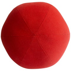 Bright Red Round Ball Throw Pillow