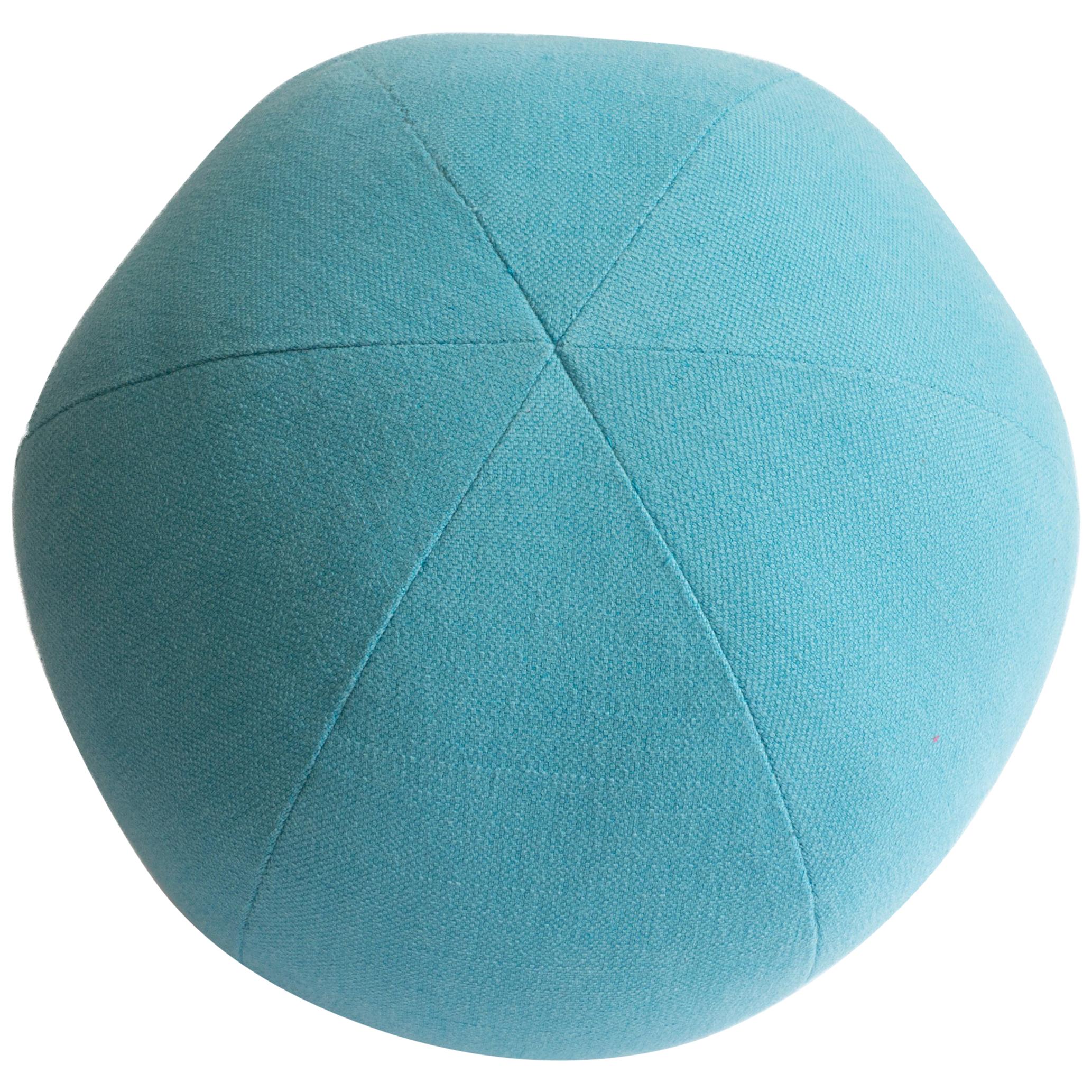 Light Blue Round Ball Throw Pillow