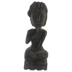 Hand Carved Wooden Balinese Yoga or Meditation Statue