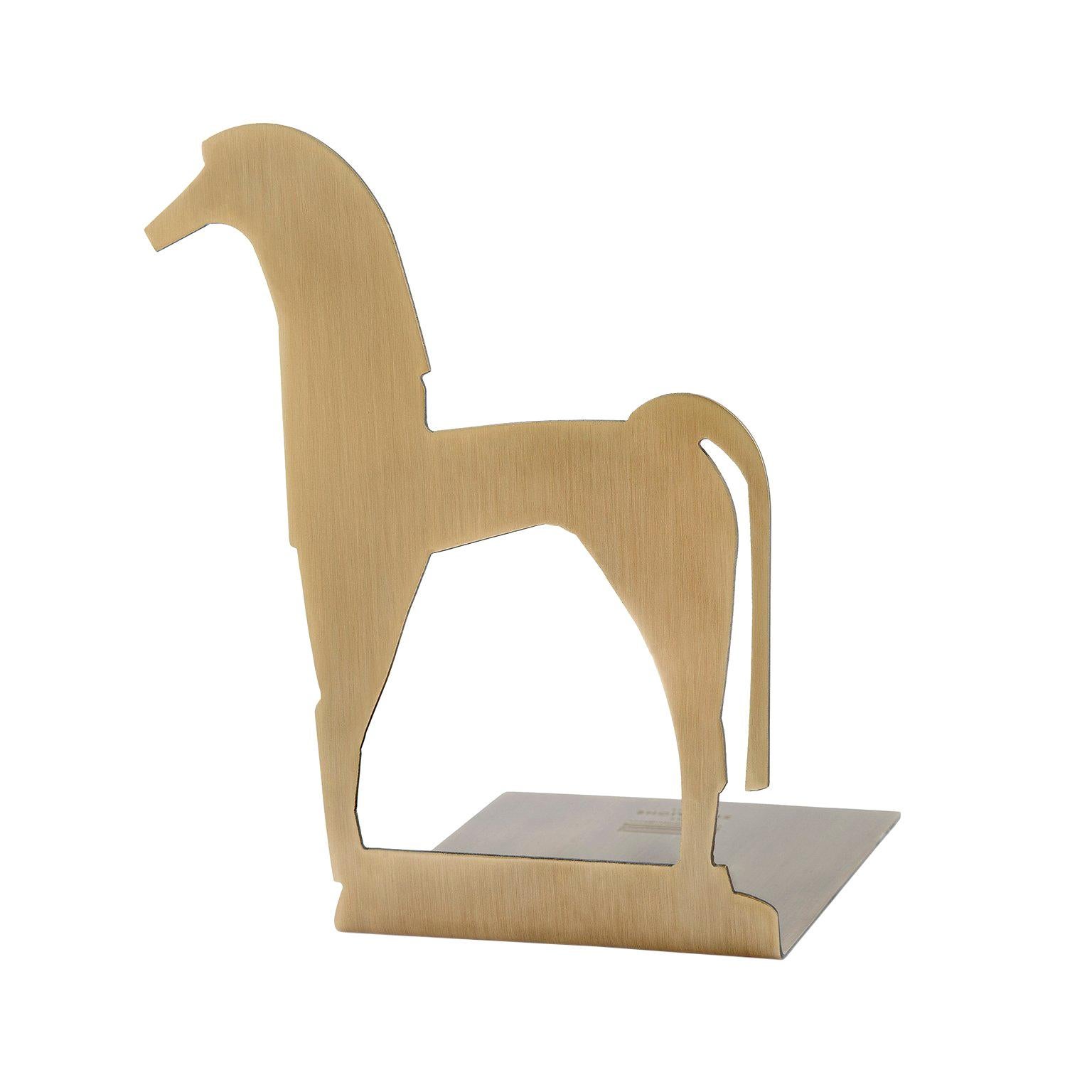 Contemporary Handmade Brass Bookend "Hippos" in antiken griechischen Formen von Anaktae