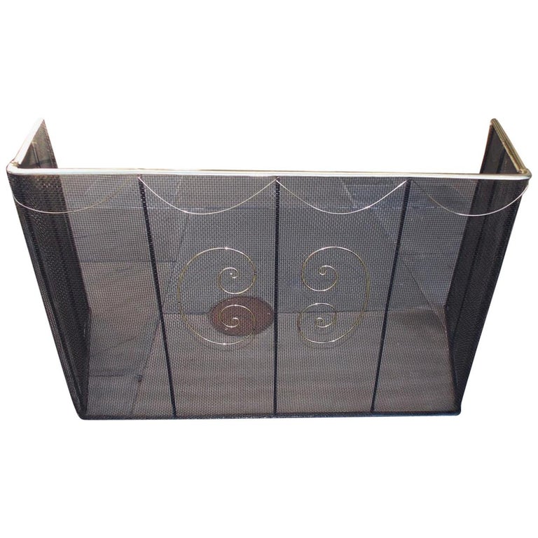 American Wire Decorative Scrolled Brass and Swag Folding Nursery Screen