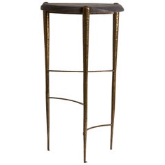 Contemporary London Ginger Brown Shagreen Side Table