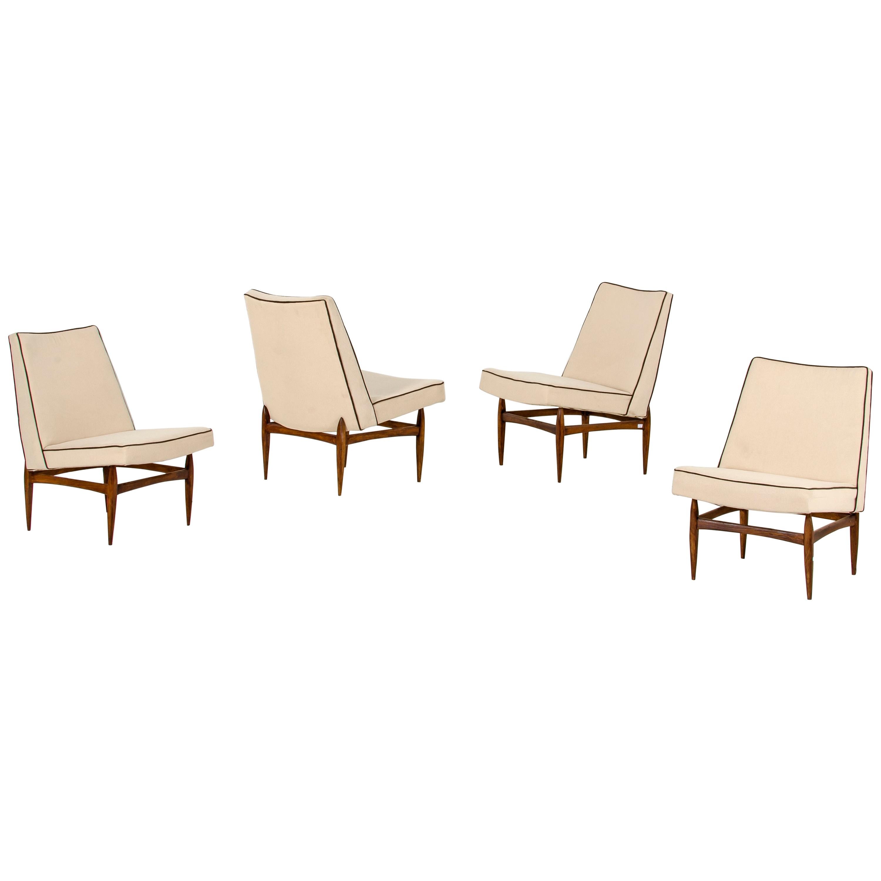 Four "Easy" Chairs by Italian Designer Giovanni Benzo, circa 1950