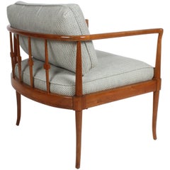MCM Gerry Zanck for Gregori Sculpted Walnut Lounge Chair with splayed legs 