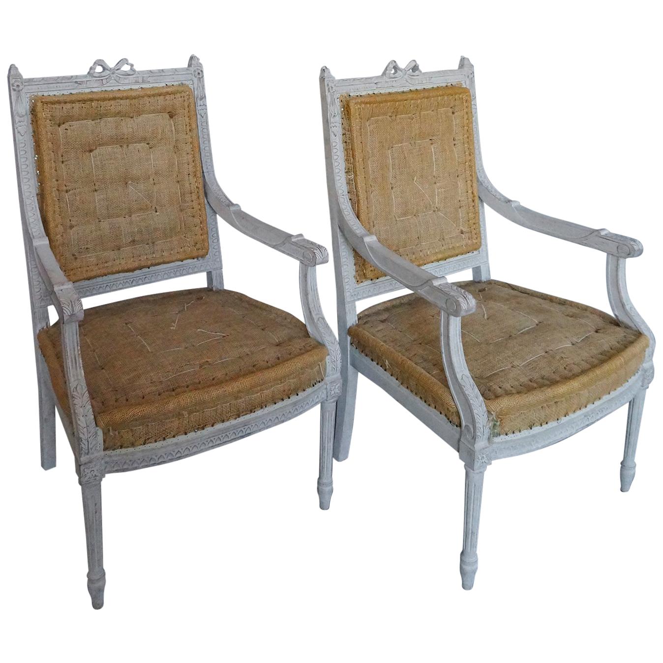 Pair of Swedish Armchairs in the Gustavian Style For Sale