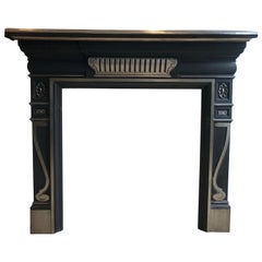 Victorian 19th Century Cast, Iron Fireplace Mantlepiece