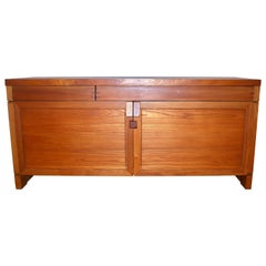 Solid Elmwood Cabinet RO8 by Pierre Chapo, circa 1964