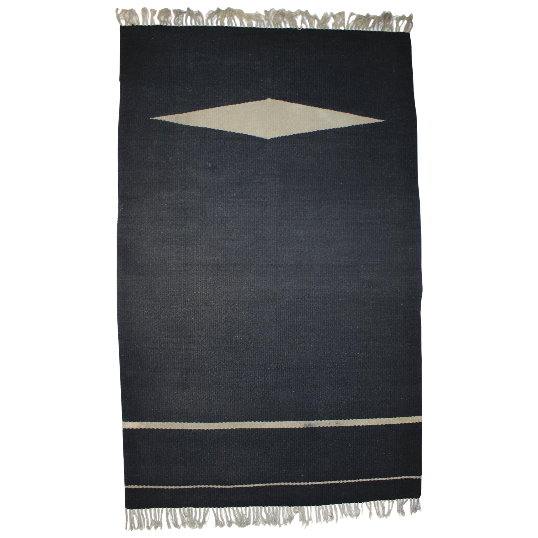 Black Design Carpet or Rug, 1950s