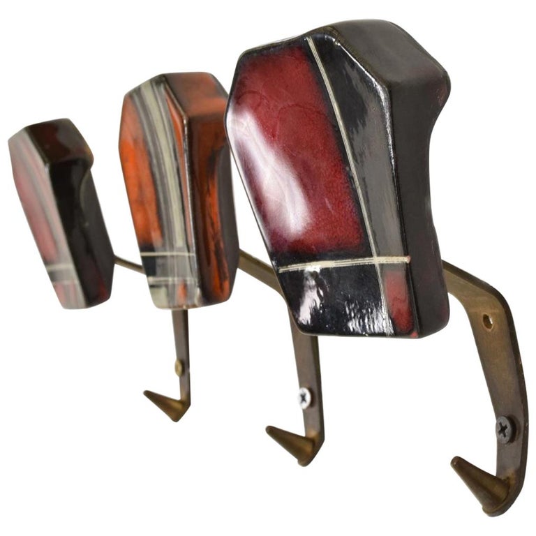 Mid Century Modern Decorative Coat Hat Racks Hooks Ceramic And