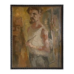 20th Century Grey-Brown French Landscape Painting by Daniel Clesse