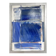 20th Century Light-Blue French Abstract Painting by Daniel Clesse