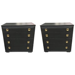 Retro Mengel Black Art Deco Dresser