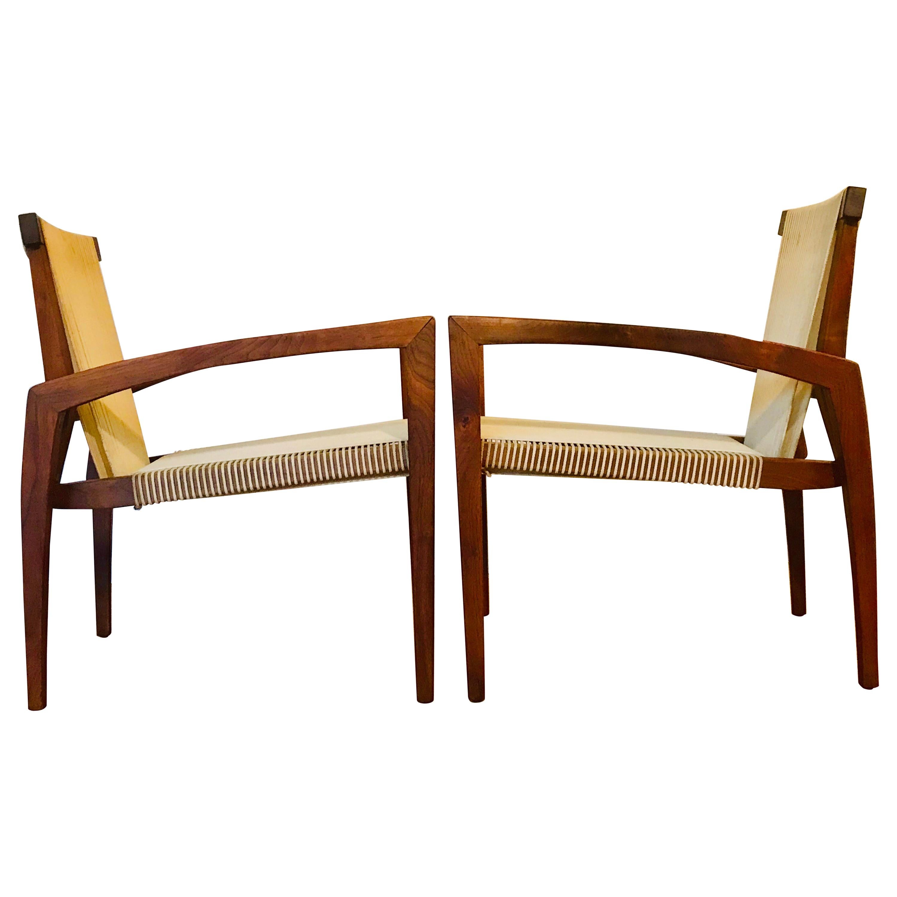 Mid Century Modern Studio Craft Chairs Irving Sabo  For Sale