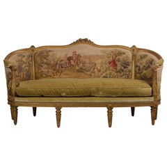 French circa 18th Century Louis XVI Style Abousson Canopy Sofa