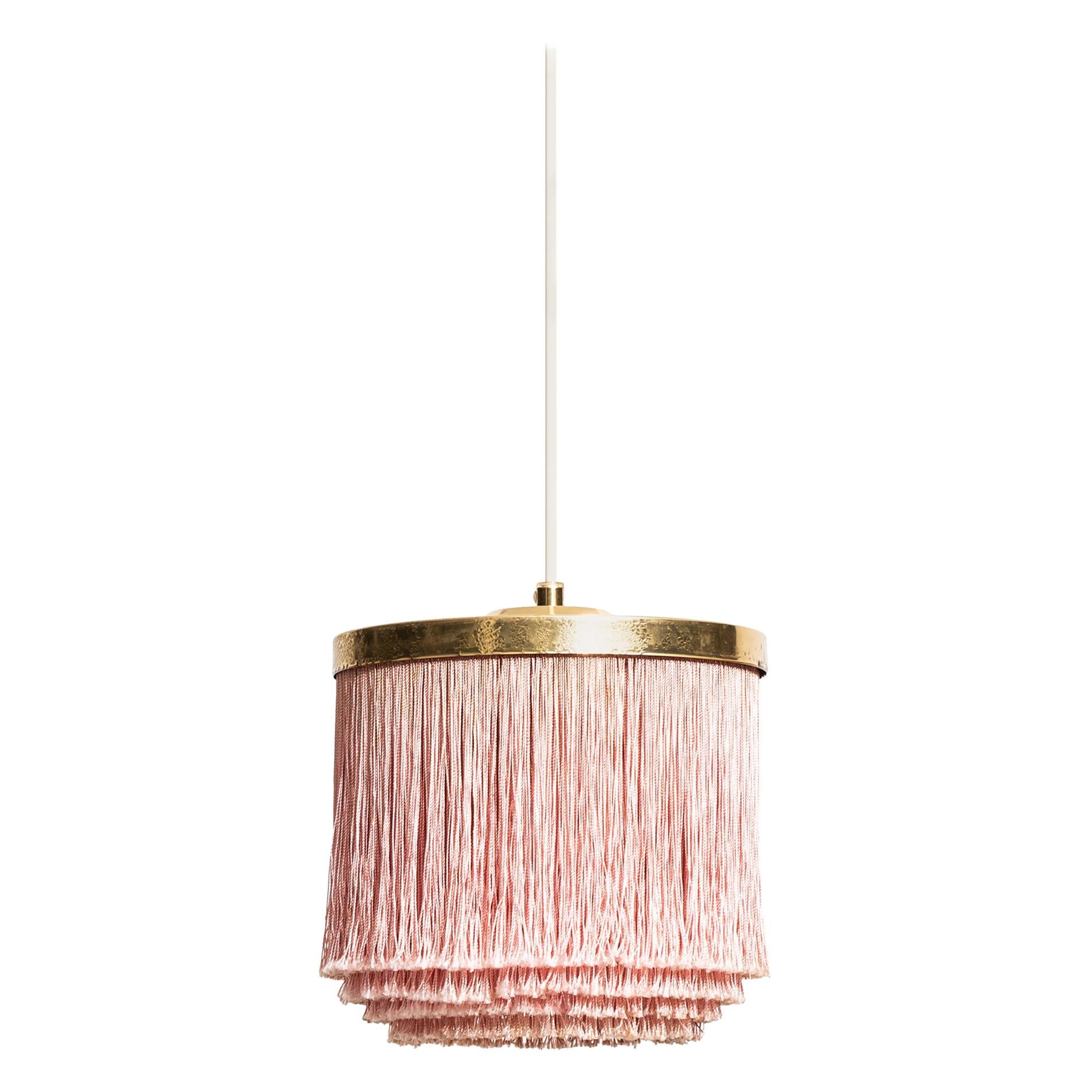 Hans-Agne Jakobsson Ceiling Lamps Model T-605 in Brass and Silk Fringes For Sale
