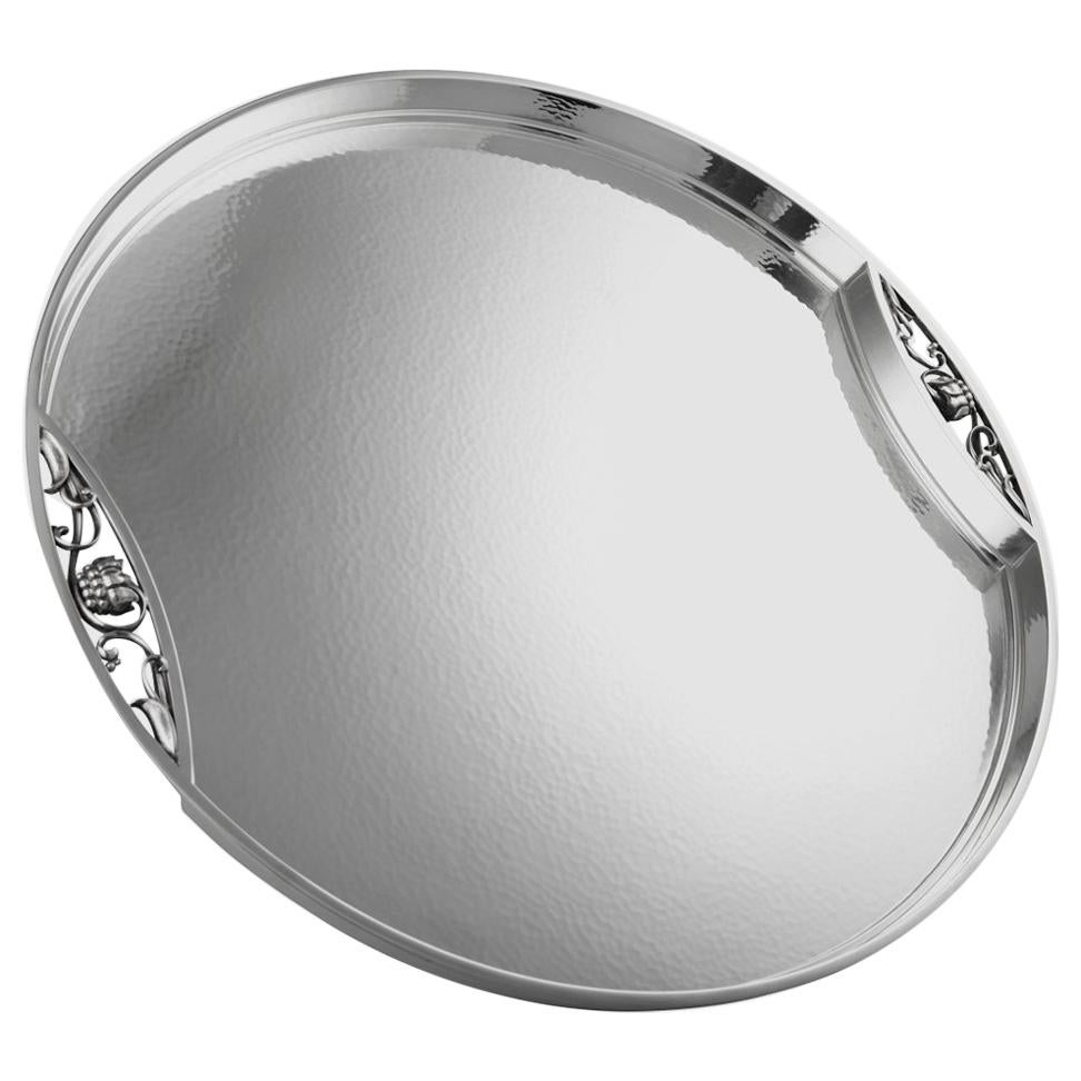 Georg Jensen Hand-Hammered Tray 483 For Sale