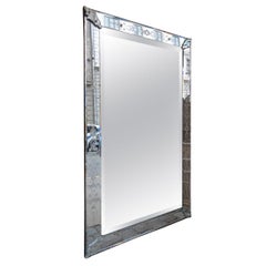 Handsome Large Rectangular Venetian Mirror, 1920s-1940s