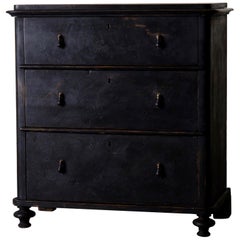 Chest of Drawers Swedish, 19th Century Black Sweden