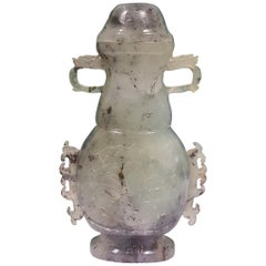 Chinese Jade Pot, Incense Burner, Green Ade, 20th Century