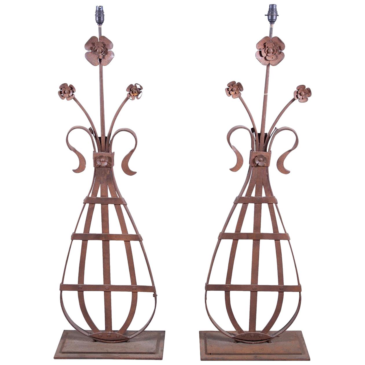 Pair of 19th Century French Architectural Lamps