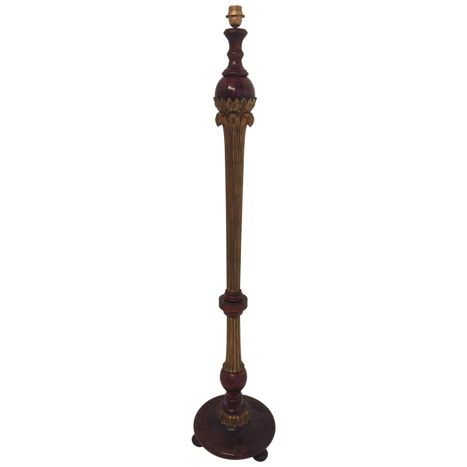Wood Floor Lamp by Alfred Chambon For Sale