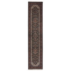Hand Knotted Brown and Beige Wool Rug Runner Bidjr 5