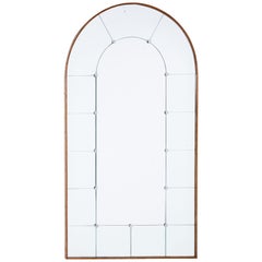 Art Deco Inspired Oak Arch Shaped Wall Mirror