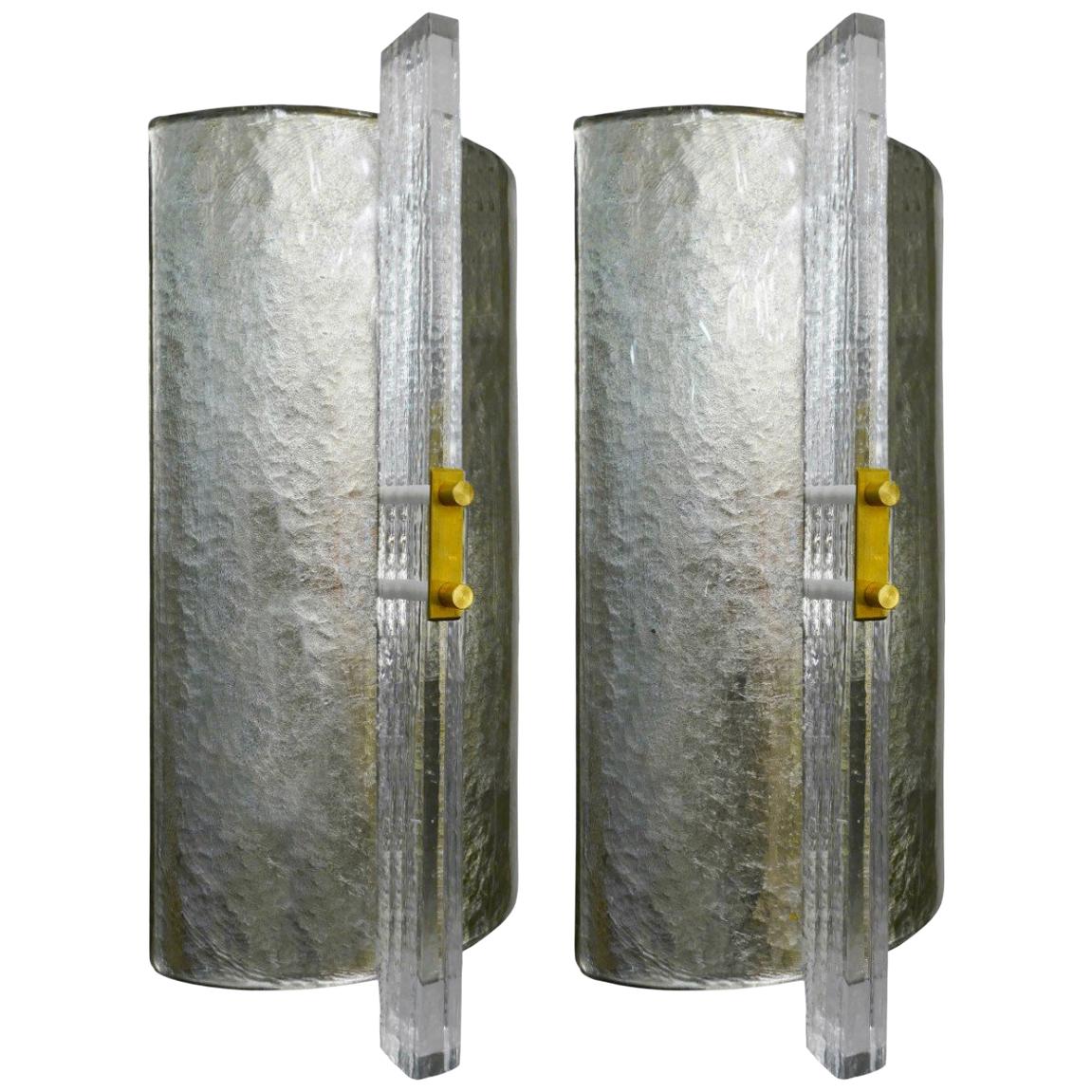 Pair of Murano Wall Glass Sconces