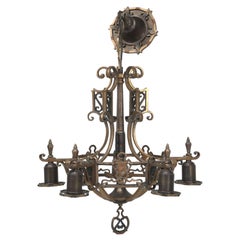 Antiques Brass Chandelier in the Arts & Craft Style