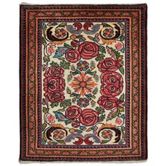 Rug - Carpet - Wool Hand Knotted Red and Beige Flowers Lilian
