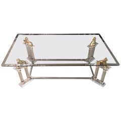 20th Century Acrylic Table with 4 Lions Table, Empire Style