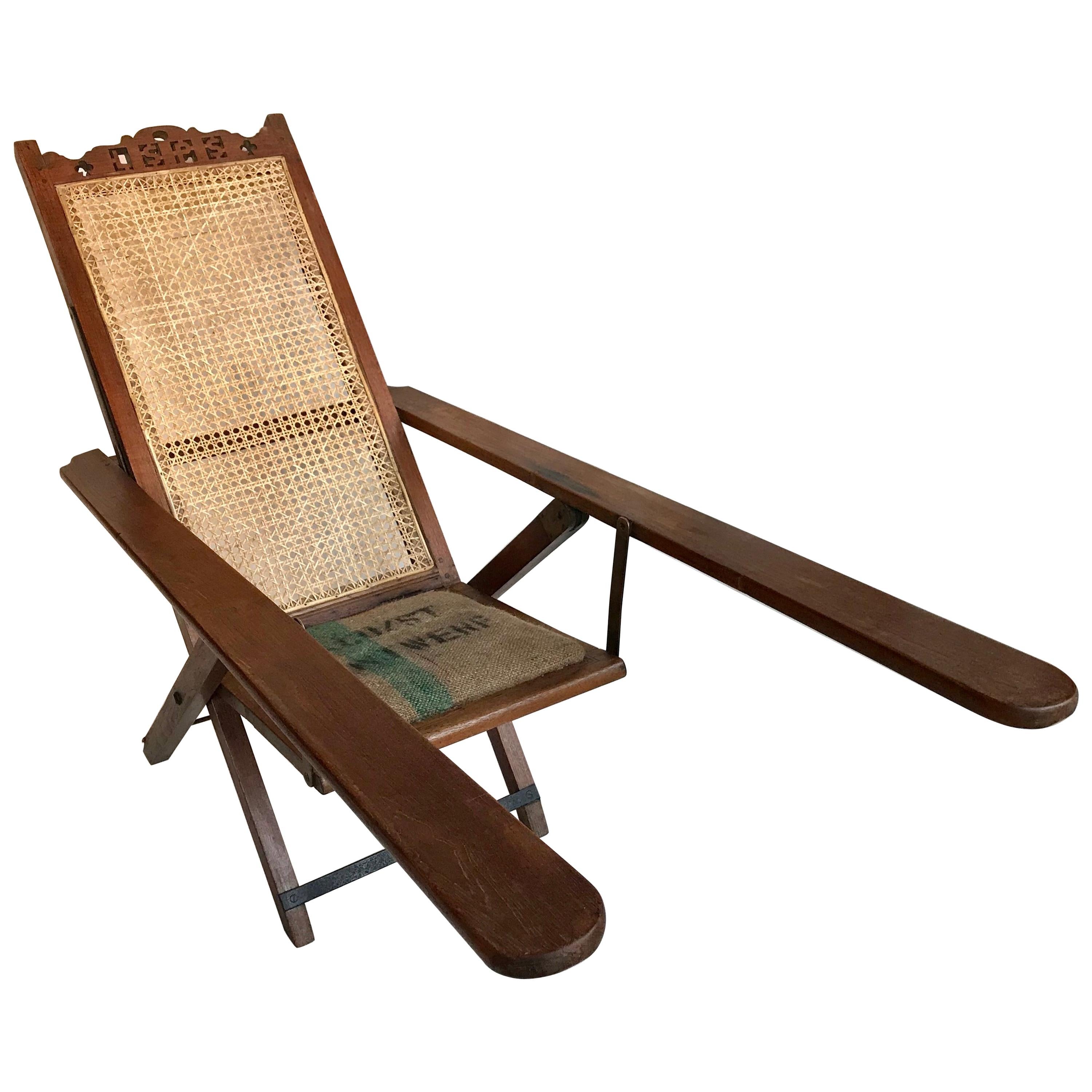 19th Century Belgian Ships Deck Chair For Sale