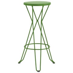 Nouveau tabouret d'atelier industriel en fer forgé avec assise en métal