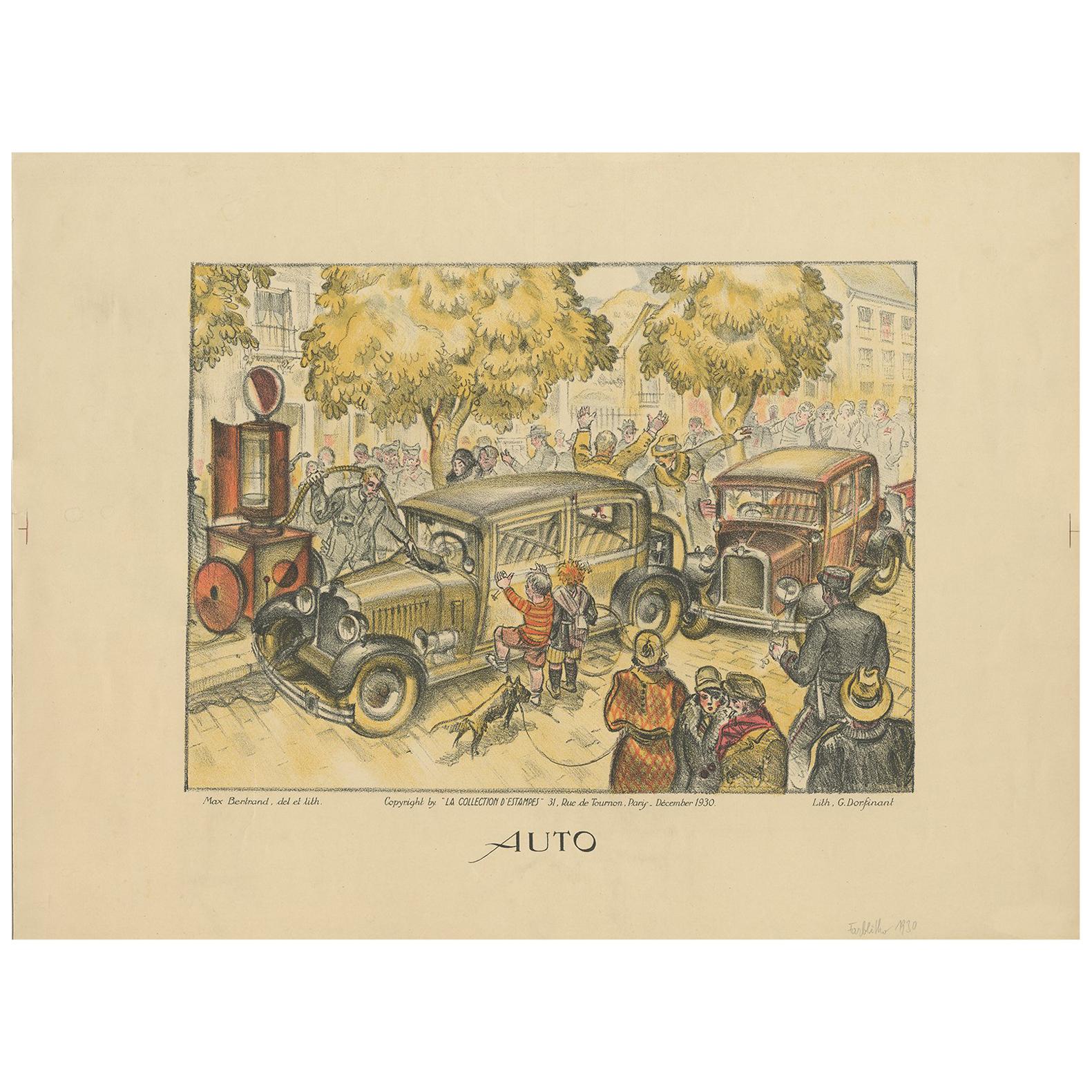 Antique Poster of Cars by Dorfinant, circa 1930