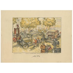 Antique Poster of Cars by Dorfinant, circa 1930