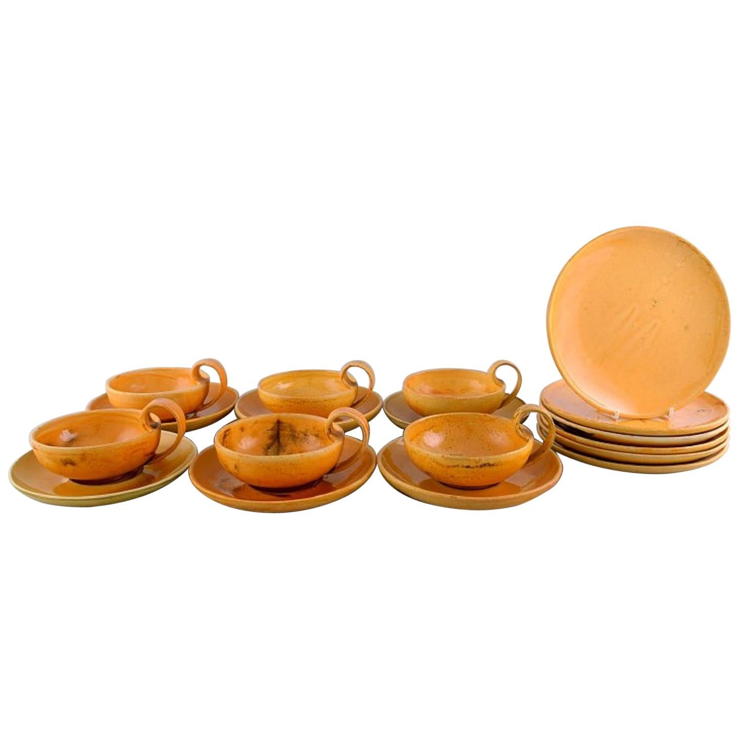 Kähler, HAK 'Denmark', Set of 6 Tea Cups and Saucers and 6 Plates