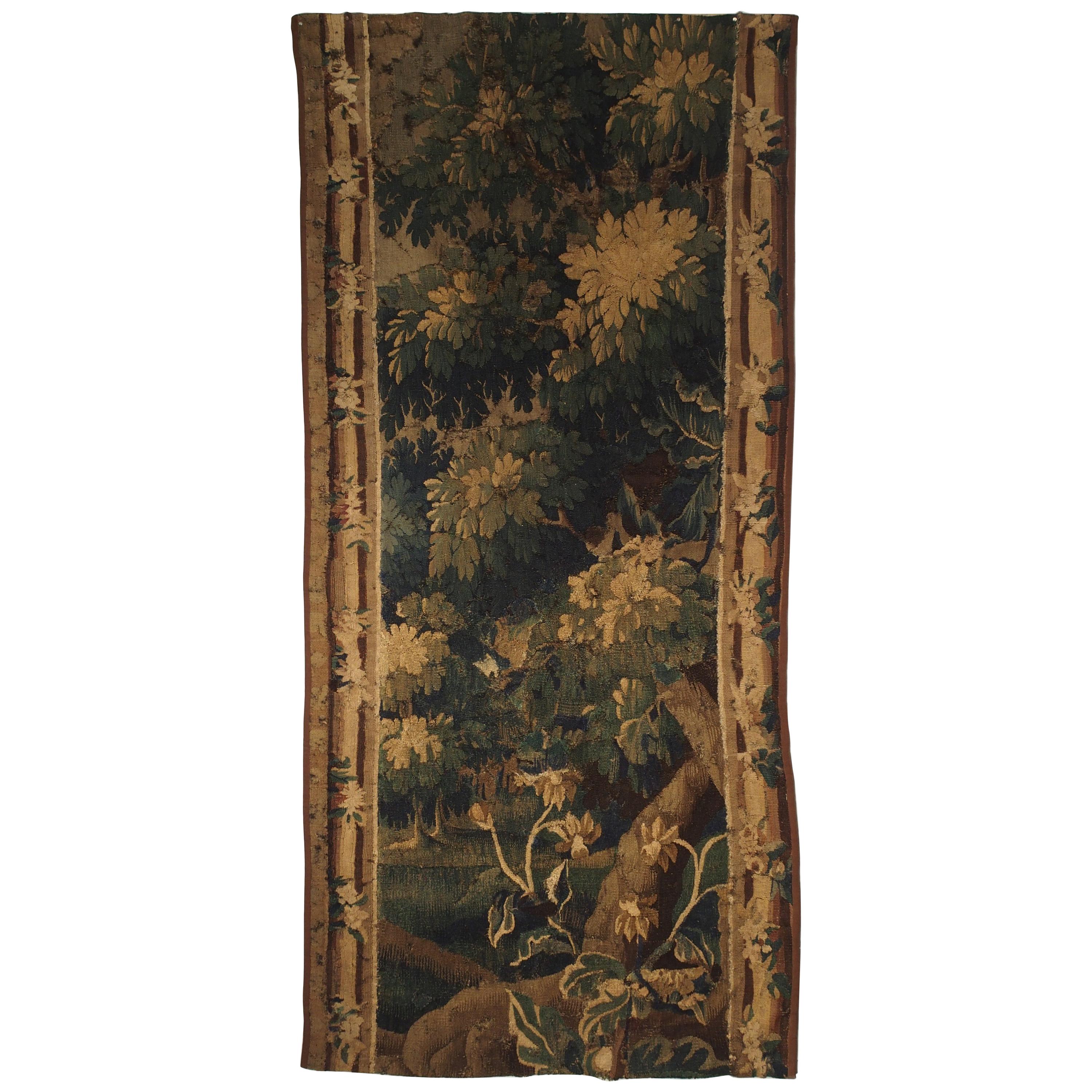 Antique Aubusson Verdure Tapestry Fragment