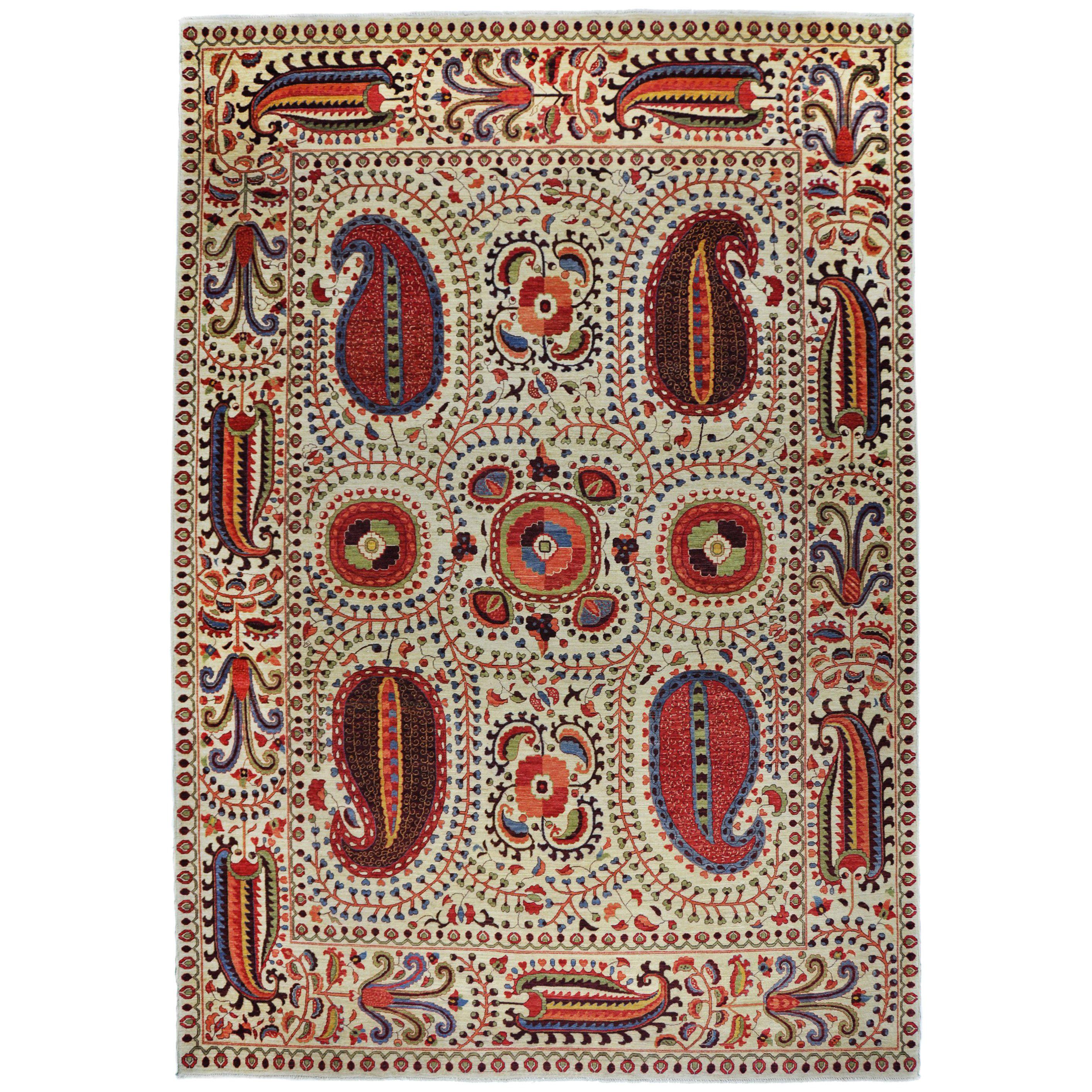 Rug - Carpet - Hand Knotted Wool in Red and Brown Jugendstil Tabriz 274 x 388 cm For Sale