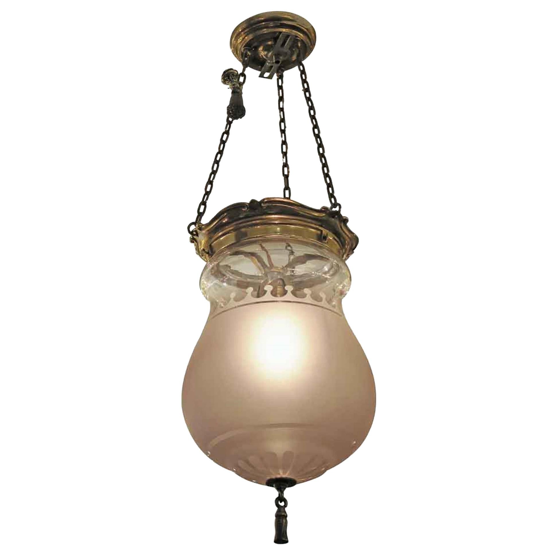  Waldorf Astoria Hotel Pendant Bell Jar Light EF Caldwell  For Sale