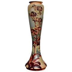Monumental Emile Galle Tiger Lily Cameo Vase