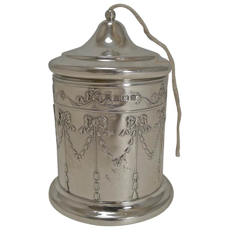 Antique English Sterling Silver String or Twine Box, 1906 For Sale at ...