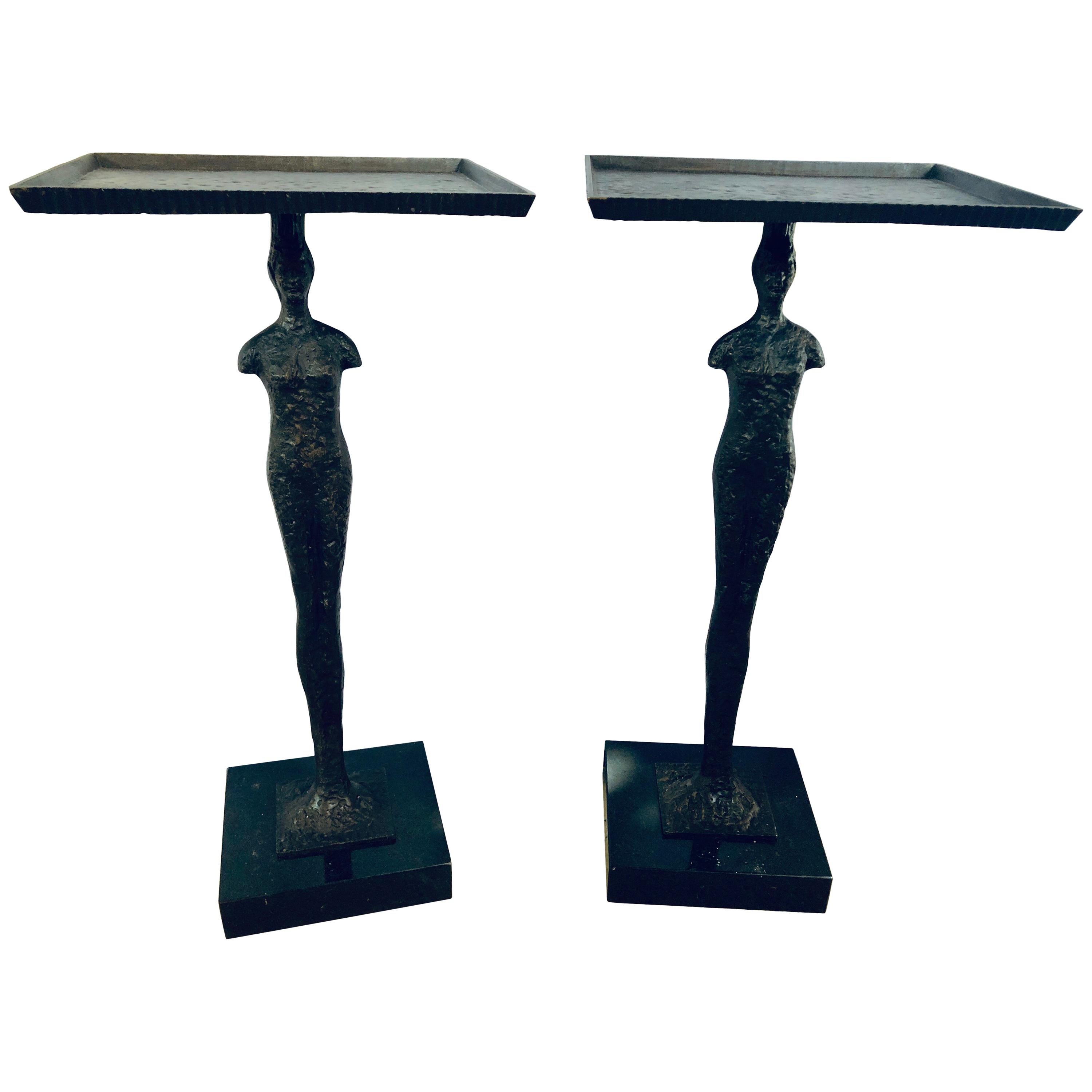 Pair of Diego Giacometti‎ Style Tray Stands