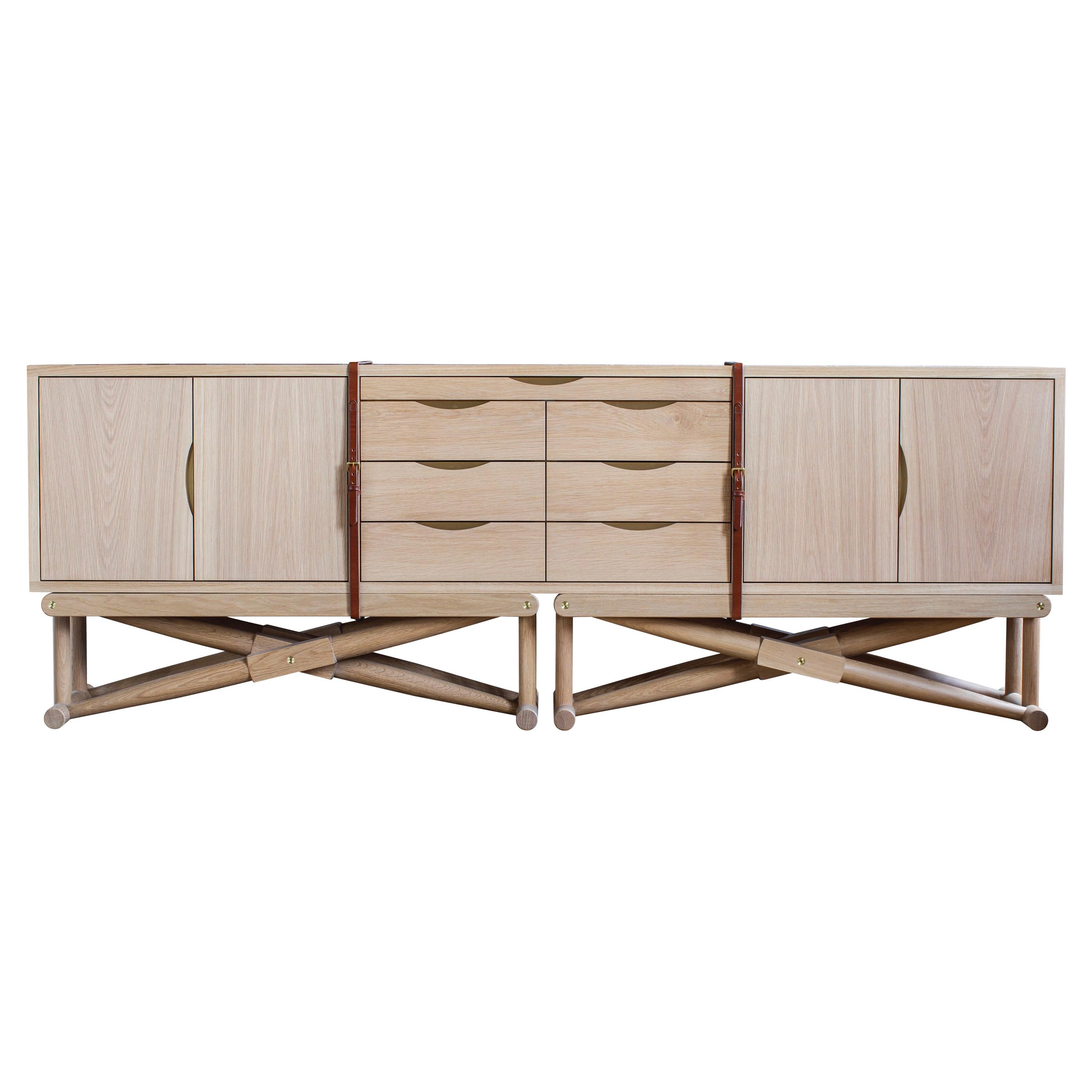 Ingram Console in White Oak - handcrafted by Richard Wrightman Design