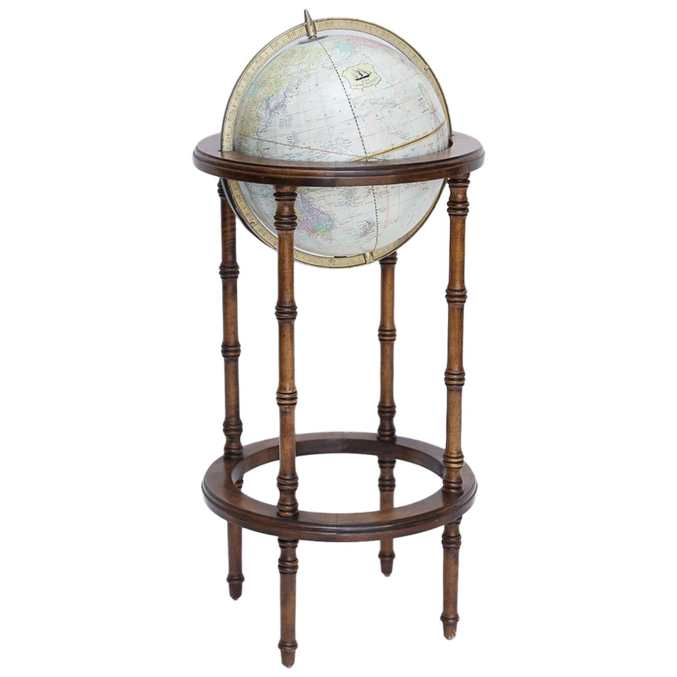 Cram World Globe on Wood Floor Stand