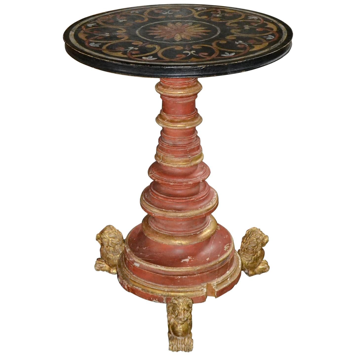 19th Century Italian Pedestal Table